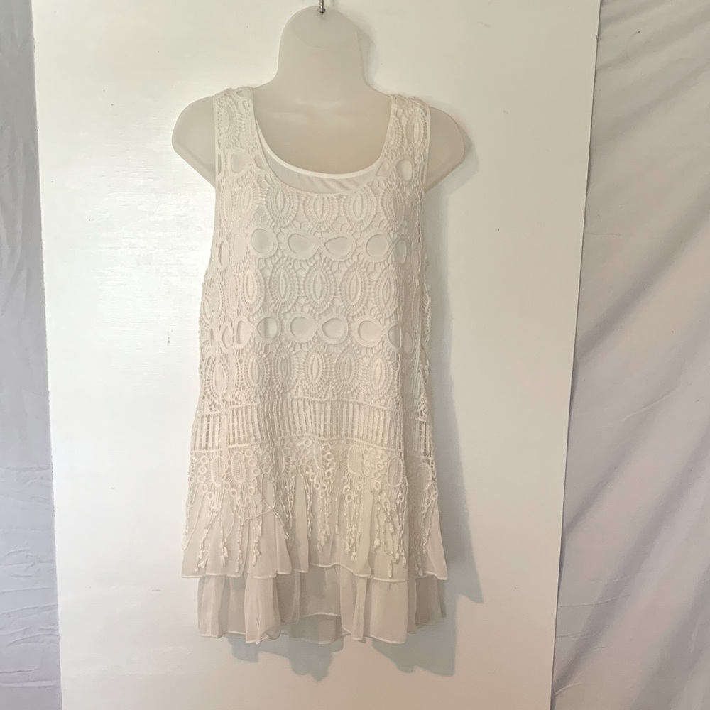 Christina White Textured Cotton Top
